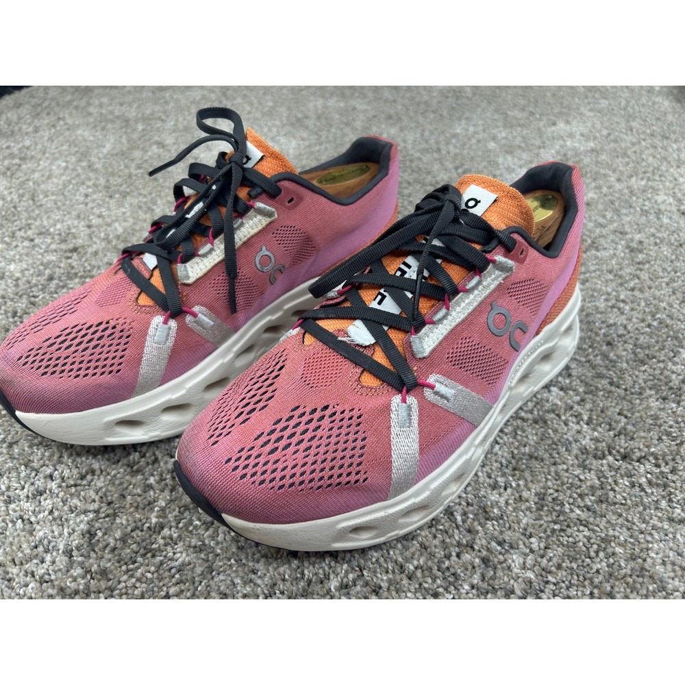 On Running Cloudsurfer Women 8.5 Pink Orange White CloudTec Phase Sneakers